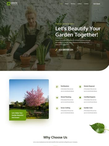 Gardening Website Template